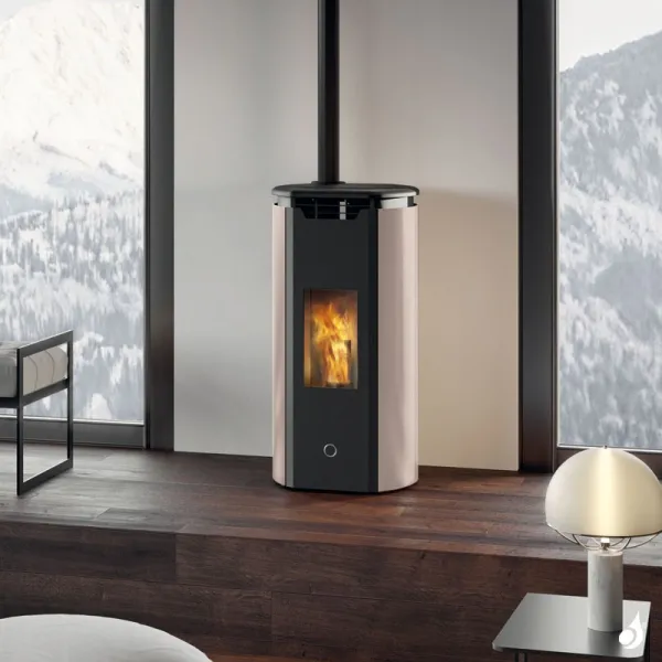 Poêle à Granulés Canalisable EK63 Tweed90+ Puissance 9.2kW Sortie Fumée Supérieure Ø8cm – Image 3