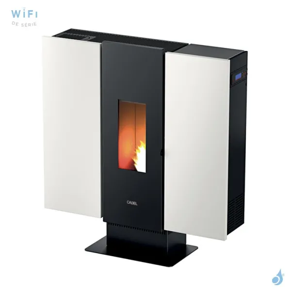 Poêle à Granulés Canalisable étanche CADEL Wall Plus 10 Puissance 10kW WiFi Sortie Fumée Post. Sup. Ou Latérale
