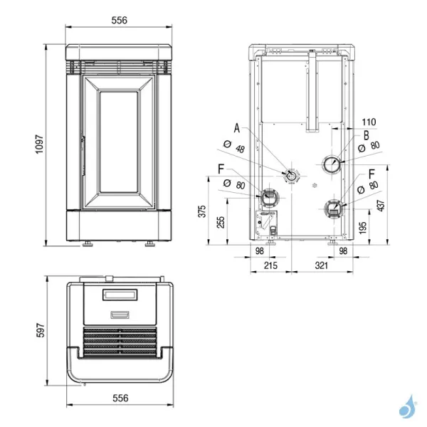 Poêle à Granulés Canalisable Extraflame Lucia Plus Puissance 12.0kW WiFi Sortie Fumée Postérieure – Image 3