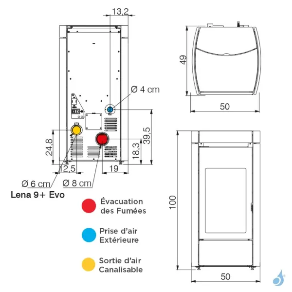 Poêle à Granulés Edilkamin Lena Puissance 7.9kW Sortie Fumée Postérieure Ø8 Cm – Image 3