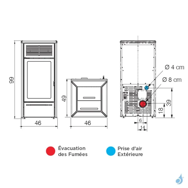 Poêle à Granulés Edilkamin Nara2 Up Puissance 6.9kW Sortie Fumée Postérieure Ø8 Cm – Image 2