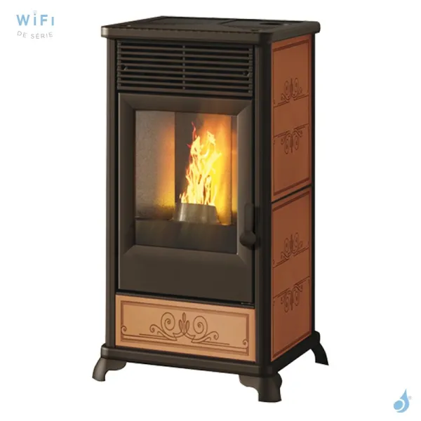 Poêle à Granulés EK63 Maison80 Puissance 8.2kW Sortie Fumée Postérieure Ou Supérieure Ø8cm