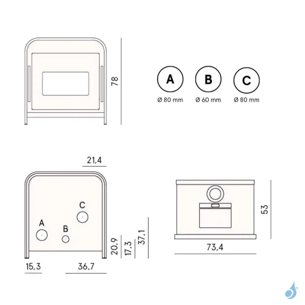 Poêle à Granulés étanche CADEL Frame 9 Air Ventilé Puissance 9.3kW WiFi Sortie Fumée Postérieure – Image 4