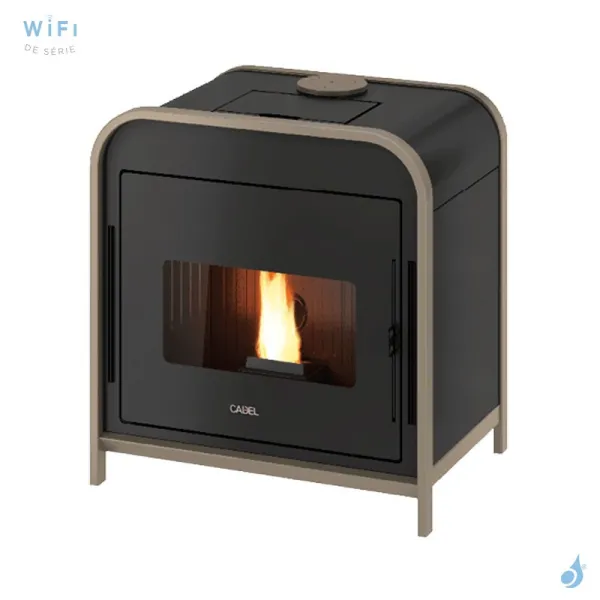 Poêle à Granulés étanche CADEL Frame 9 Air Ventilé Puissance 9.3kW WiFi Sortie Fumée Postérieure