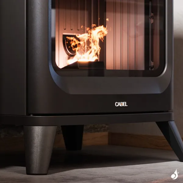 Poêle à Granulés étanche CADEL Hublot 6 Up-Twin Air Ventilé Puissance 6kW WiFi Sortie Fumée Supérieure Ø8/13cm – Image 2