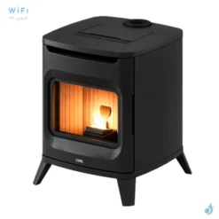Poêle à Granulés étanche CADEL Hublot 6 Up-Twin Air Ventilé Puissance 6kW WiFi Sortie Fumée Supérieure Ø8/13cm