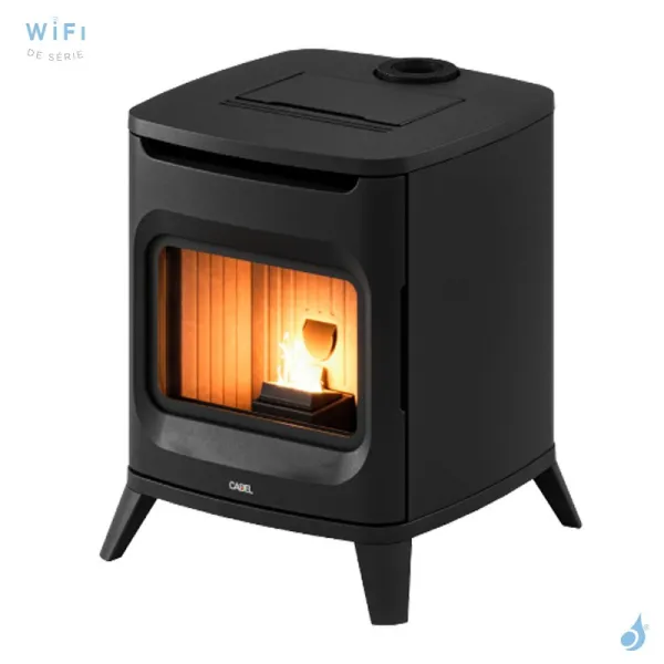 Poêle à Granulés étanche CADEL Hublot 6 Up-Twin Air Ventilé Puissance 6kW WiFi Sortie Fumée Supérieure Ø8/13cm