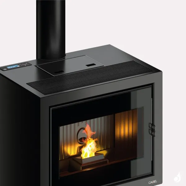 Poêle à Granulés étanche CADEL Quasimodo 9 Up-Twin Puissance 9.3kW WiFi Sortie Fumée Supérieure Ø8/13cm – Image 2