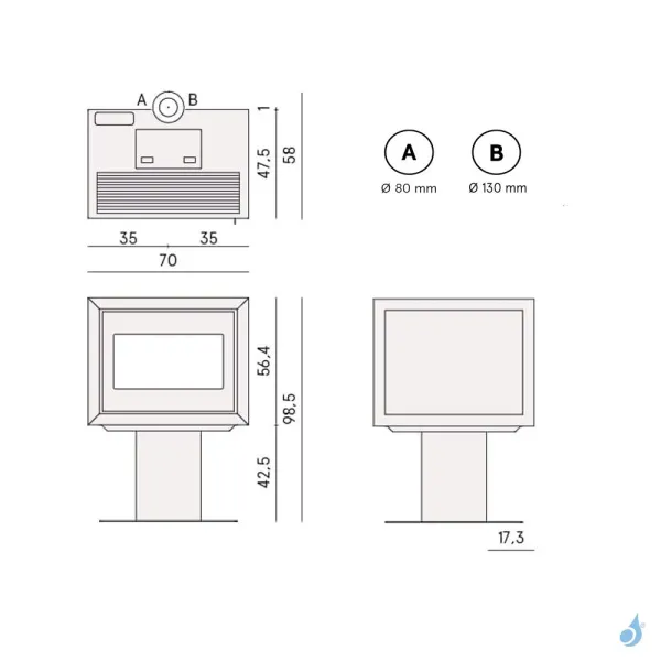 Poêle à Granulés étanche CADEL Quasimodo 9 Up-Twin Puissance 9.3kW WiFi Sortie Fumée Supérieure Ø8/13cm – Image 4
