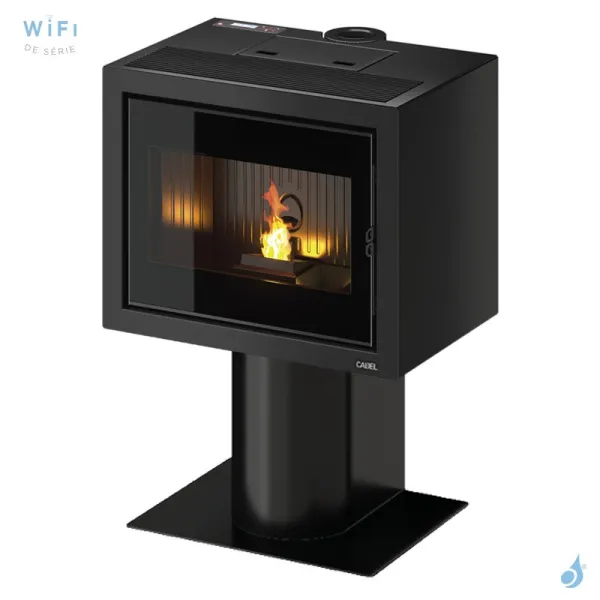 Poêle à Granulés étanche CADEL Quasimodo 9 Up-Twin Puissance 9.3kW WiFi Sortie Fumée Supérieure Ø8/13cm