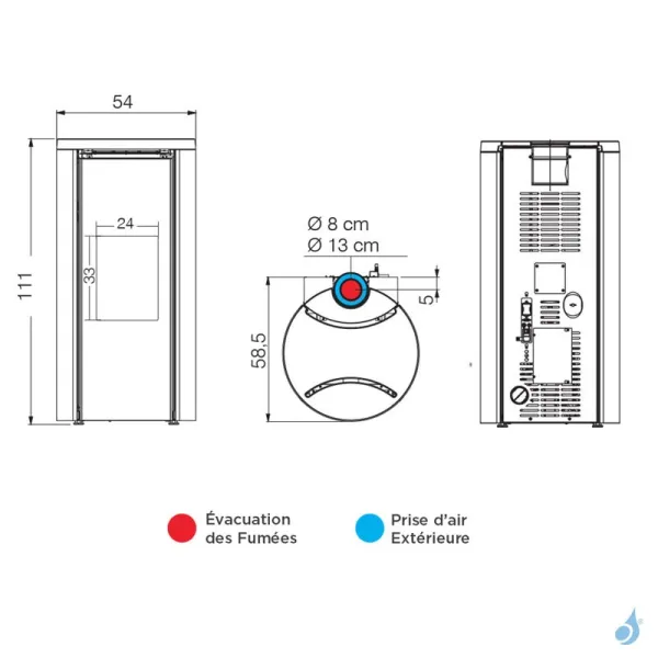 Poêle à Granulés étanche Edilkamin Celia Air Tight C Magic Puissance 7.2kW Wi-Fi Sortie Fumée Coaxiale Ø8/13 Cm – Image 4