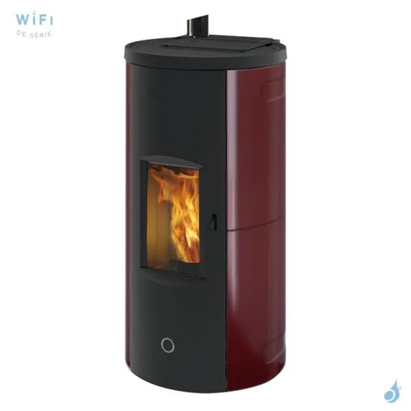 Poêle à Granulés étanche EK63 Like80 Céramique Puissance 7.6kW Sortie Fumée Supérieure Ø8cm