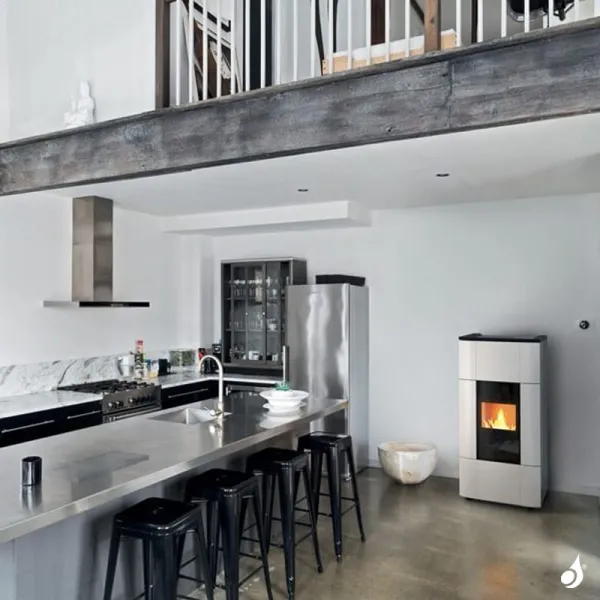 Poêle à Granulés étanche MCZ Jazz Hydromatic 30 R Puissance 28.5kW Sortie Fumée Postérieure – Image 5