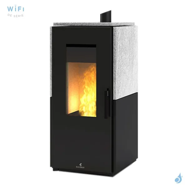 Poêle à Granulés étanche Ravelli Block 7 Puissance 7kW WiFi Sortie Fumée Supérieure