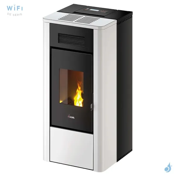 Poêle à Granulés Hydro-ventilé CADEL River Idrotech 18 Puissance 17.7kW WiFi Sortie Fumée Postérieure