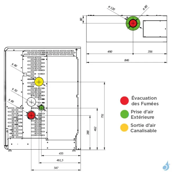 Poêle à Granulés Jolly Mec Dory Angolo S 9 KW Sortie Fumée Supérieure Coaxiale Ø8/13 Cm – Image 3