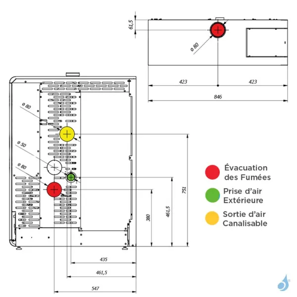 Poêle à Granulés Jolly Mec Dory Frontale S 9 KW Sortie Fumée Postérieure Ø80 Mm – Image 3