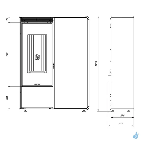 Poêle à Granulés Jolly Mec Dory Frontale S 9 KW Sortie Fumée Supérieure Coaxiale Ø8/13 Cm – Image 2