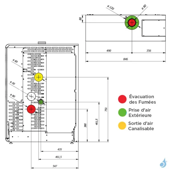 Poêle à Granulés Jolly Mec Dory Frontale S 9 KW Sortie Fumée Supérieure Coaxiale Ø8/13 Cm – Image 3