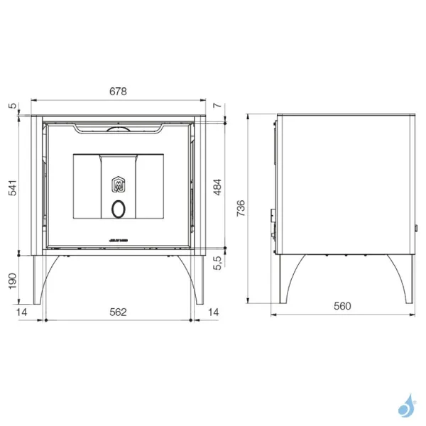Poêle à Granulés Jolly Mec Pixie Steel 7 KW Sortie Fumée Supérieure Ø80 Mm – Image 2