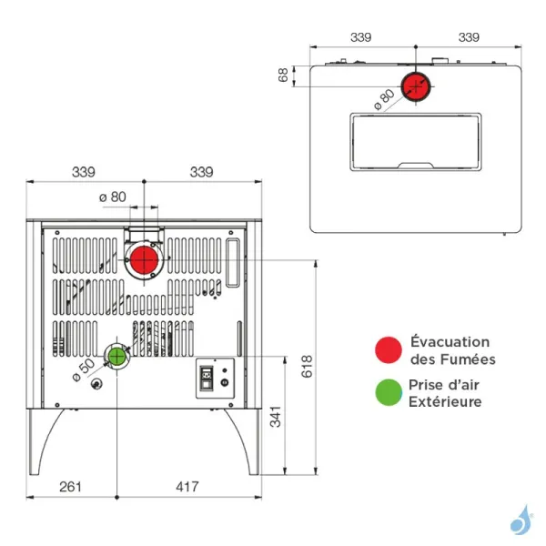 Poêle à Granulés Jolly Mec Pixie Steel 7 KW Sortie Fumée Supérieure Ø80 Mm – Image 3