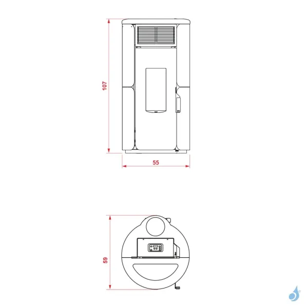Poêle à Granulés Royal Dora Air 80 Puissance 8.2kW A+ – Image 3