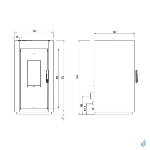 Poêle à Granulés Royal Ilde Air 80 Puissance 8.2kW A+ – Image 2