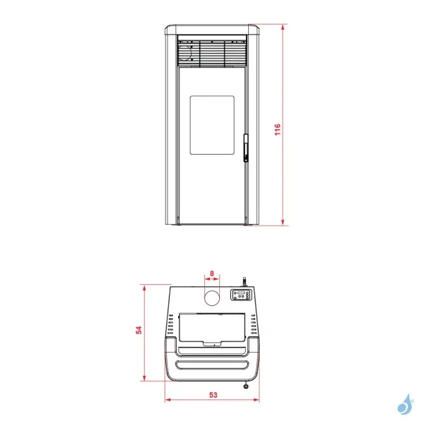 Poêle à Granulés Royal Lea Air 120 US Puissance 12.3kW A+ – Image 2