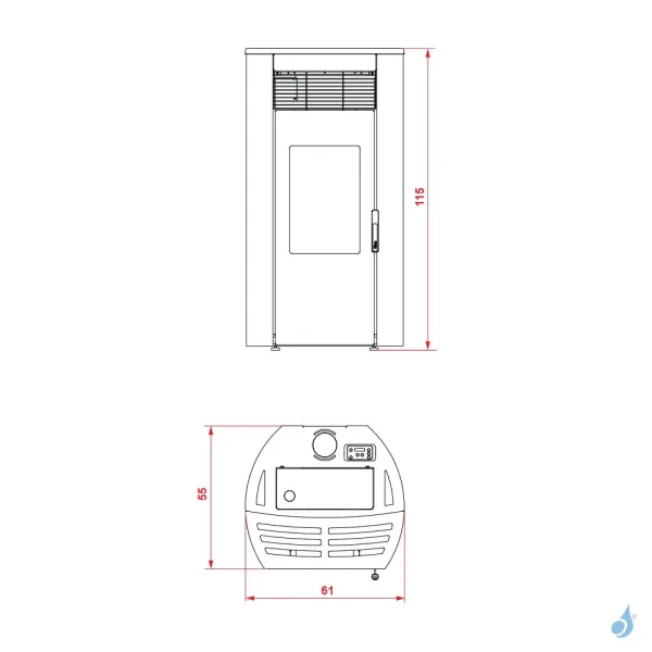 Poêle à Granulés Royal Roberta Air 120 Puissance 11.8kW A+ – Image 2