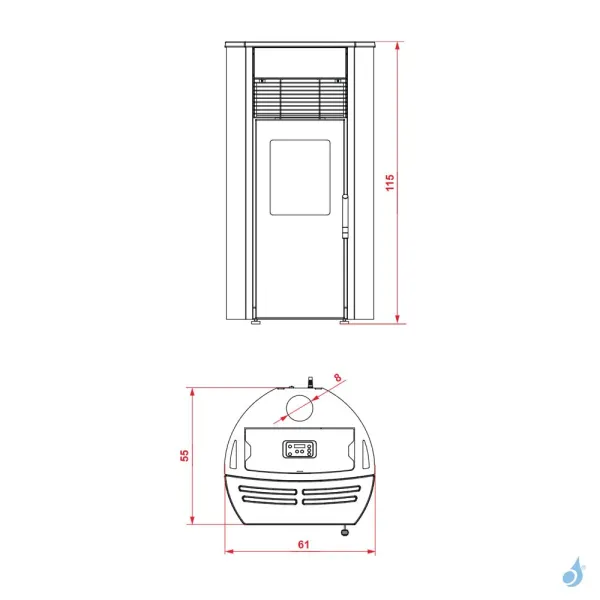 Poêle à Granulés Royal Roberta Air 120 US Puissance 12.3kW A+ – Image 2