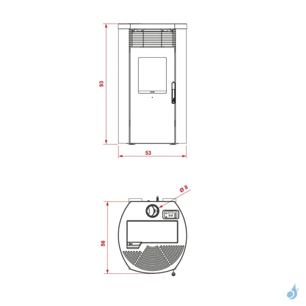 Poêle à Granulés Royal Rondine Air 60 US Puissance 6kW A+ – Image 3