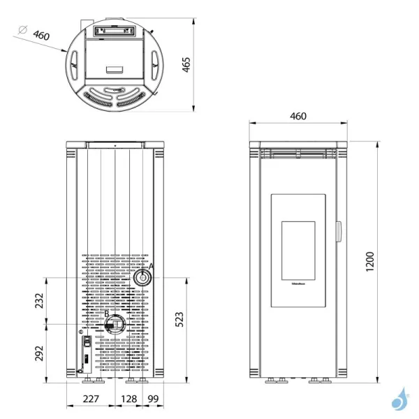 Poêle à Granulés Ventilé étanche Extraflame Amika Puissance 8.0kW Sortie Fumée Postérieure – Image 4