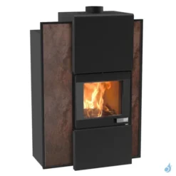 Poêle Hybride à Granulés Et Bois Jolly Mec Serie S Foghet Evo Aria Canalisable Puissance 11-12 KW Sortie Fumée Ø150 Mm