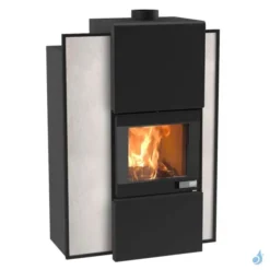 Poêle Hybride à Granulés Et Bois Jolly Mec Serie S Foghet Evo Aria Puissance 11-12 KW Sortie Fumée Ø150 Mm