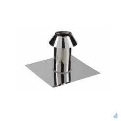 Solin Pour Toit Plat Poujoulat SIO Poujoulat Inox Ou Noir Ø150 Ou Ø230