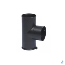 Té EQ 90° Avec Tampon TEN ÉMAIL 0.6mm Noir Mat Ø125 Ou Ø150 Mm Piquage Femelle